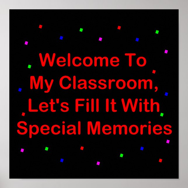 Affiches Bienvenue Dans Ma Classe; Remplissez-La De Souveni (Devant)