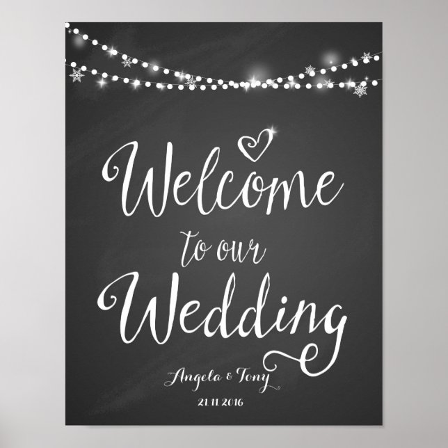 Affiches Bienvenue dans notre version imprimée mariage (Devant)