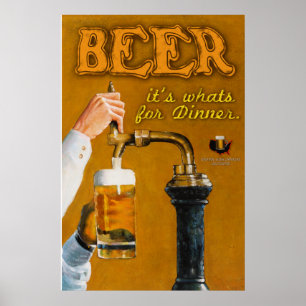 Affiches Bière C'est quoi pour le dîner