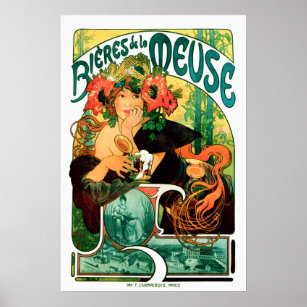 Affiches Bière de la Meuse Alphonse Mucha