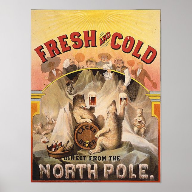 Affiches Bière - fraîche et froide du pôle Nord (Devant)