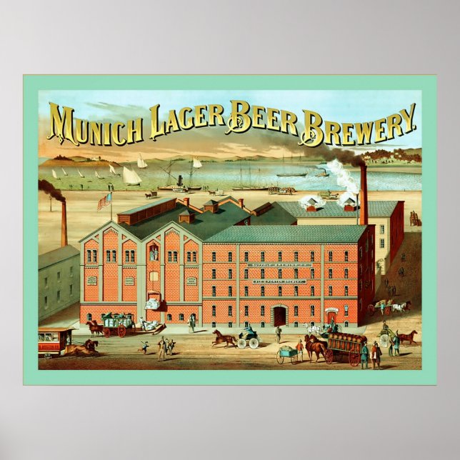 Affiches Bière Munich Lager - Publicité Vintage (Devant)