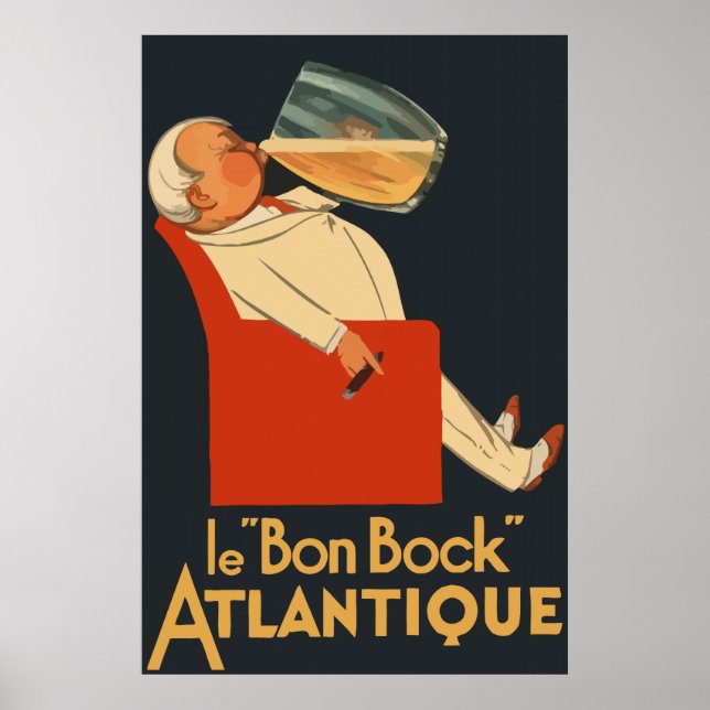 Affiches Bière rétro française et Le Bon Bock (Devant)