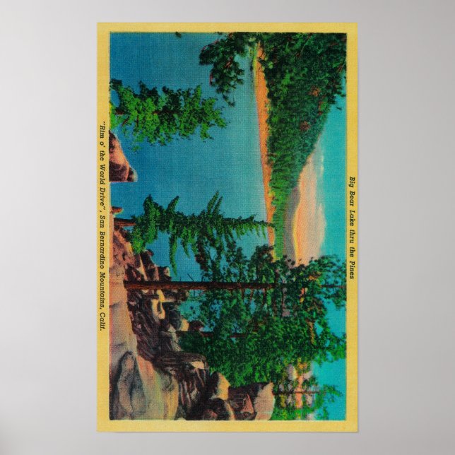 Affiches Big Bear Lake Vue sur Rim o' World Drive (Devant)