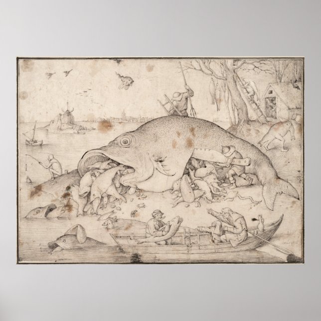 Affiches Big Fish Mange Little Fish par Pieter Bruegel (Devant)