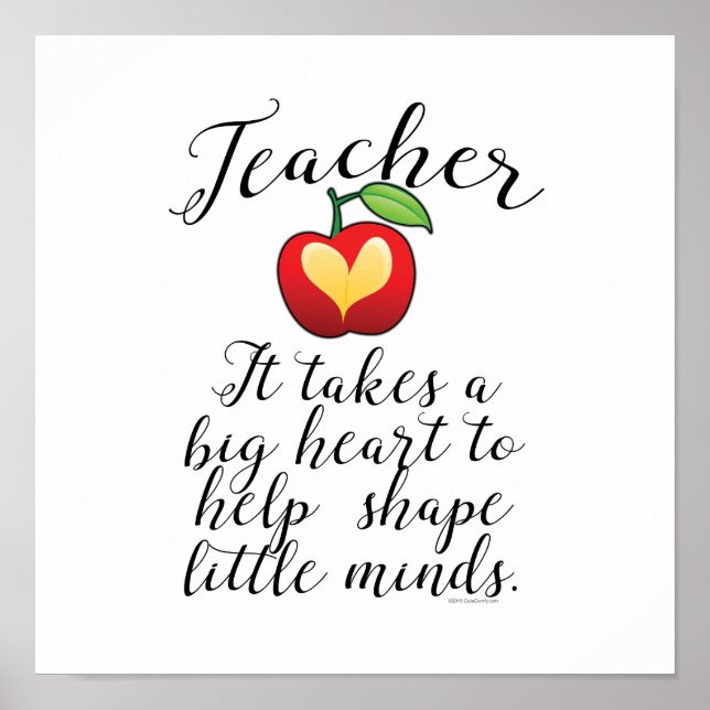 Affiches Big Heart To Help Shape Little Minds (Devant)