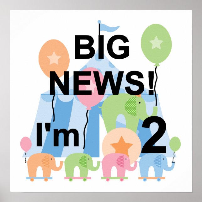 Affiches Big News Circus 2nd Birthday T-shirts et cadeaux (Devant)