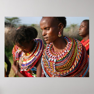 Affiches Bijoux de perles de graines du Massai au Kenya