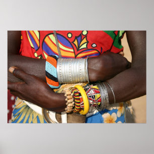 Affiches Bijoux de Samburu au Kenya, Afrique