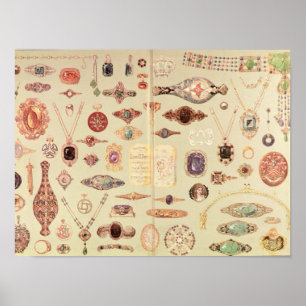Affiches Bijoux du "catalogue de Tiffany", 1890