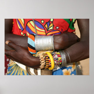 Affiches Bijoux Samburu en Kenya, Afrique