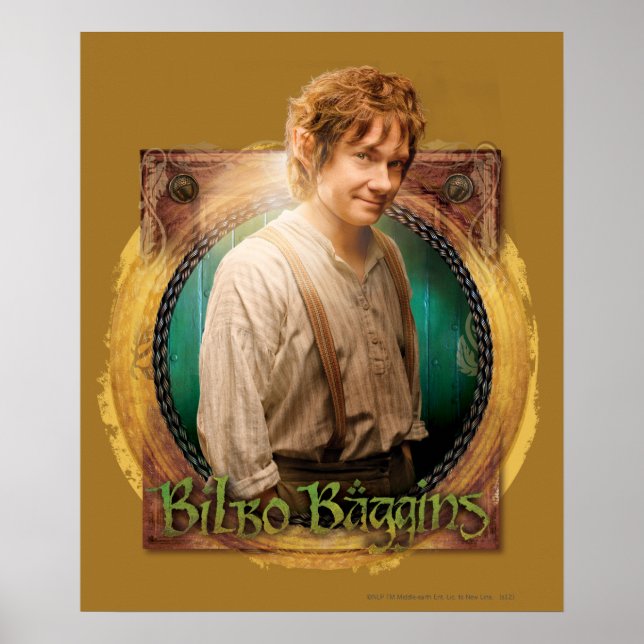 Affiches BILBO BAGGINS™ Caractère avec nom (Devant)