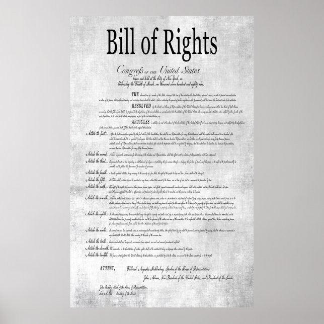 AFFICHES BILL DES DROITS DES ÉTATS-UNIS 3 (Devant)