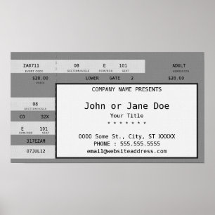 Affiches billet gris de concert