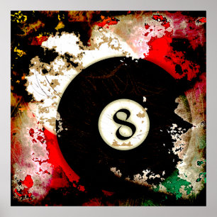 AFFICHES BILLIARDS BALL NUMBER 8