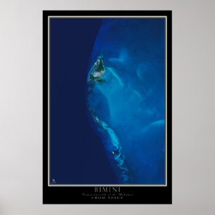 Affiches Bimini Island Bahamas Carte satellite spatiale