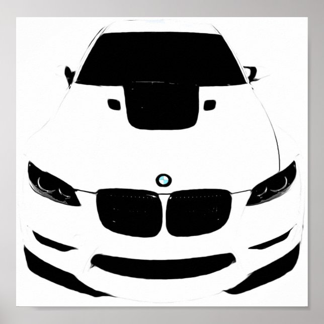 Affiches ~Bimmer~ POP ART AUTO POSTER, CUSTOMISEZ-LE ! (Devant)