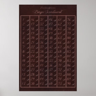 Affiches Bingo Scoreboard 90 - Jeux de gravité zéro (2,5 po