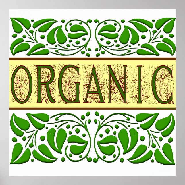 Affiches Bio dire avec Acorns Art Vintage Imprimer (Devant)