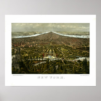 Affiches Bird's-eye view of New York with Central Park