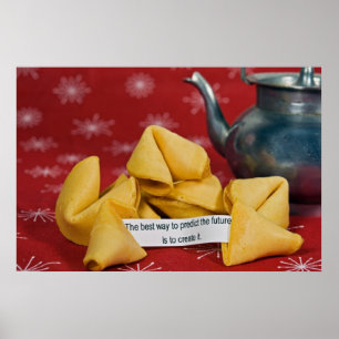 Affiches biscuit de fortune avec des mots sages