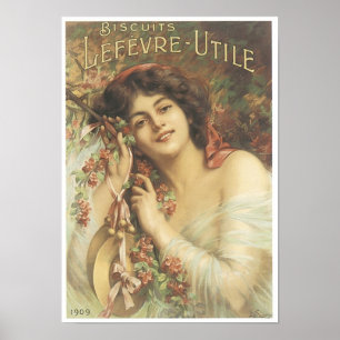 Affiches Biscuits Lefevre Utile Vintage Ad 2