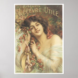 Affiches Biscuits Lefevre Utile Vintage Ad 2