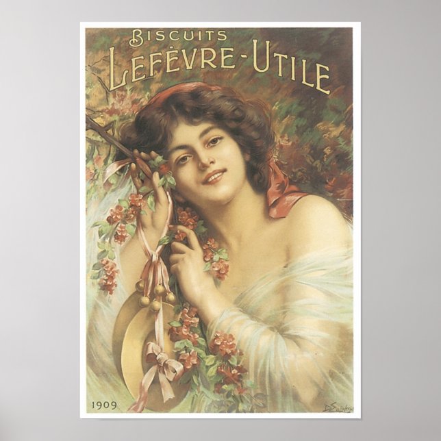Affiches Biscuits Lefevre Utile Vintage Ad 2 (Devant)