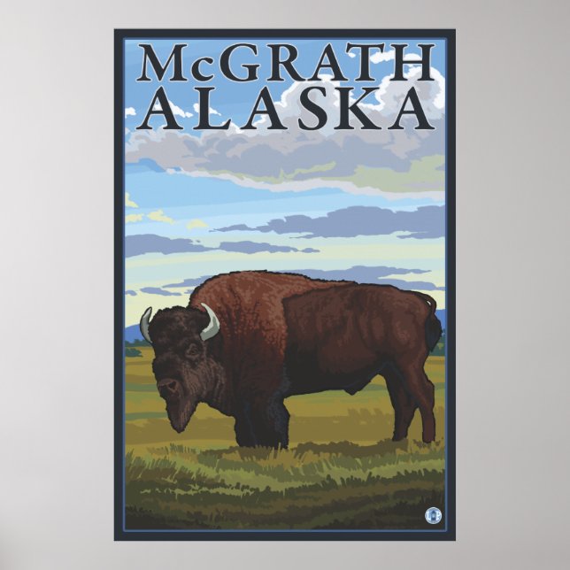 Affiches Bison Scene - McGrath, Alaska (Devant)