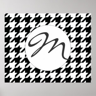 Affiches Black and White Houdstooth Pattern