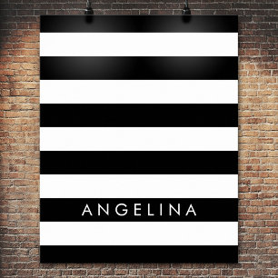 Affiches Black and White Striped