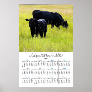 Affiches Black Angus in Yellow Grass 2011 wall calendar