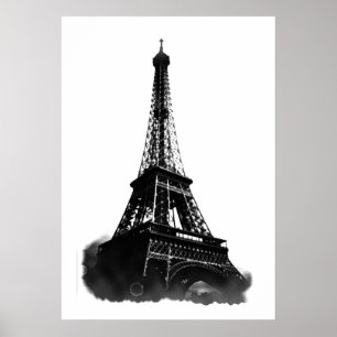 Affiches Black Blanc Vintage Tour Eiffel Paris Voyage