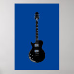 Affiches Black Blue Pop Art Guitare électrique<br><div class="desc">Instruments de musique Dessins graphiques Illustrations</div>