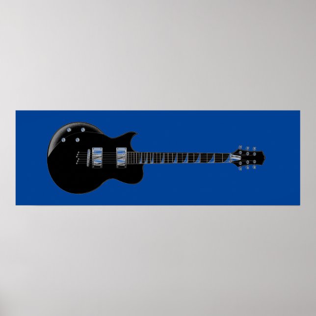 Affiches Black Blue Pop Art Guitare électrique Imprimer (Devant)