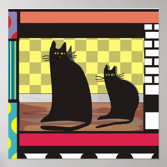 Affiches Black Cat Art, "Two Friends" (Devant)