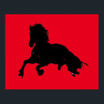 Affiches Black Red Pop Art Runse Horse Silhouette<br><div class="desc">Black Red Pop Art Runse Horse Silhouette / Digital Animal / Cheval Art - Cheval Head Artwork</div>
