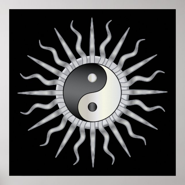 Affiches Black Starburst Yin Yang (Devant)