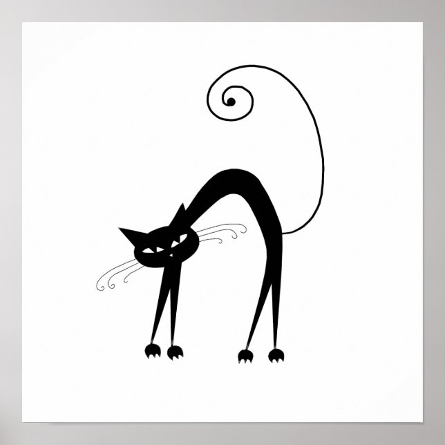 Affiches Black Whimsy Kitty 9 (Devant)