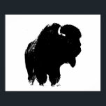 Affiches Black & White Bison Buffalo Silhouette Pop Art<br><div class="desc">Iconic American West Historical Images - Buffalo Photography Artwork</div>
