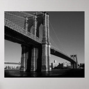 Affiches Black White Brooklyn Bridge New York
