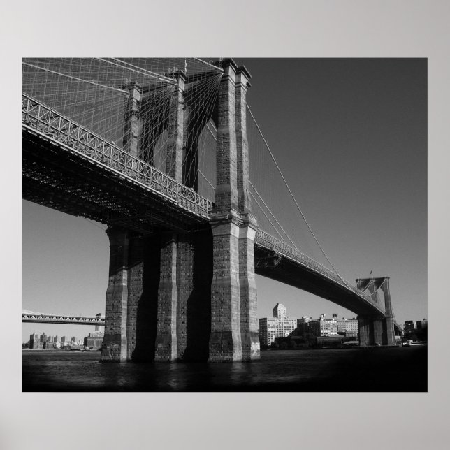 Affiches Black White Brooklyn Bridge New York (Devant)