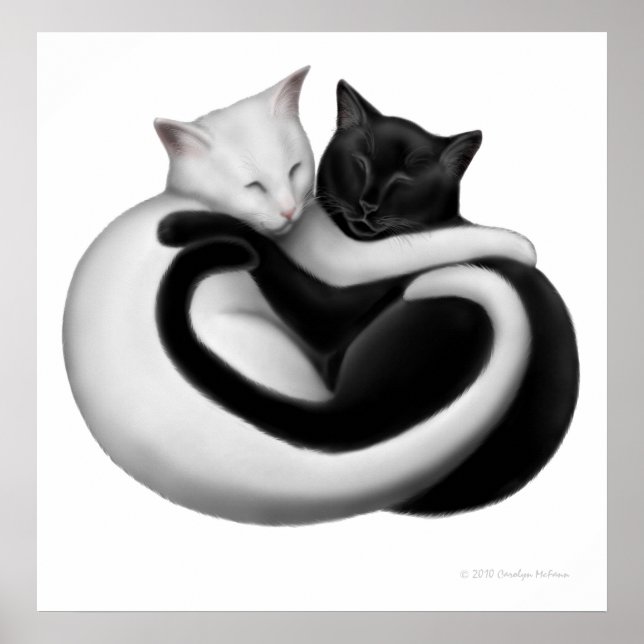 Affiches Black & White Love Cats Imprimer (Devant)