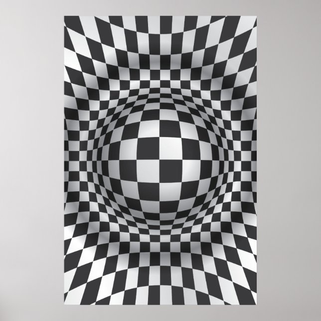 Affiches Black white op art illusion optique impression/aff (Devant)