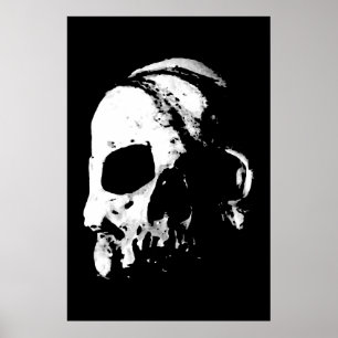 Affiches Black White Skull College Pop Art Spécial unique