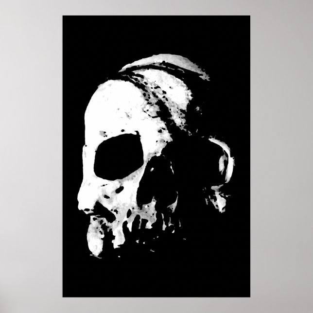 Affiches Black White Skull College Pop Art Spécial unique (Devant)