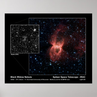 Affiches Black Widow Nebula – Spitzer Space Telescope