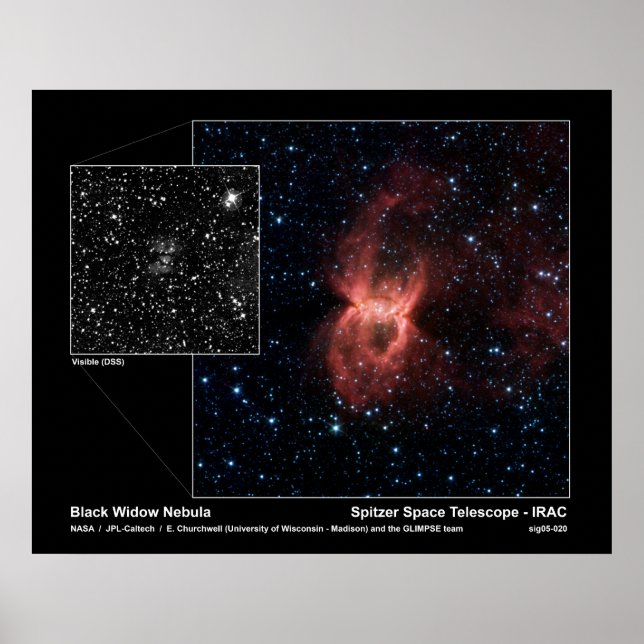 Affiches Black Widow Nebula – Spitzer Space Telescope (Devant)