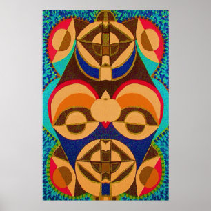 Affiches BlackArt en couleur - Art Mascotte Africain