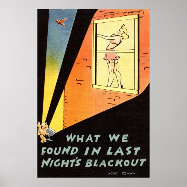Affiches Blackout de la Dernière nuit de 1942 Vintage (Devant)